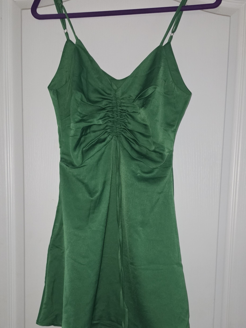 *NWT* Cider Green Mini Dress with Ruched Bodice